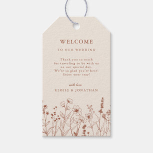 Terracotta Rustic Floral Fall Wildflower Wedding Gift Tags