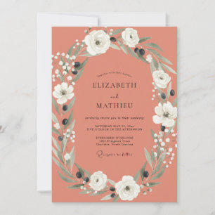 Terracotta Rustic Mediterranean Wedding Invitation