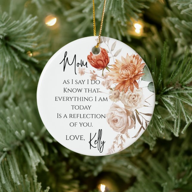 Terracotta Rustic Mother Of The Bride Gift Ceramic Ornament (Tree)