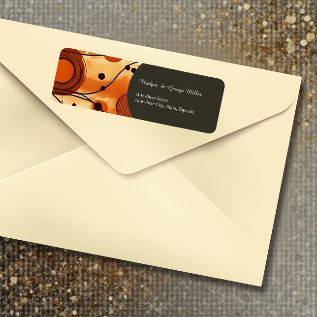 terracotta Rustic Warm abstract Return Address Label (Creator Uploaded)