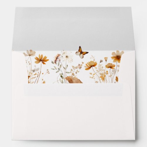 Terracotta Rustic Wedding Wildflower Envelope
