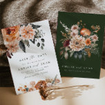 Terracotta Sage Boho Floral Save The Date Invitation<br><div class="desc">This is a sage green and terracotta floral save the date. Edit most wording and colors (the watercolor florals and some fonts are not editable). To see all editing options please select "edit using design tool" :)</div>