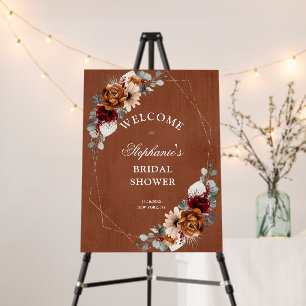 Terracotta Sage Burgundy Bridal Shower Welcome Foa Foam Board