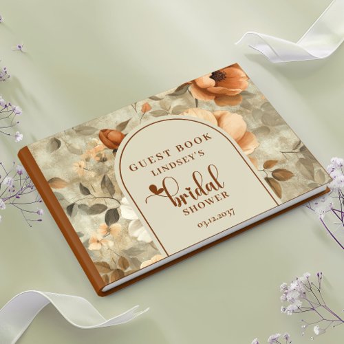 Terracotta Sage Floral Bridal Shower Guest Book