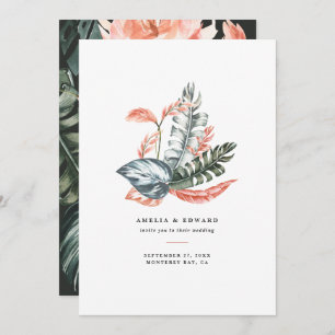 Terracotta sage green tropical foliage wedding