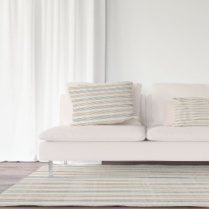 Terracotta Sage Modern Minimalist Stripe Boho  Rug