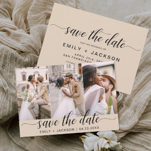 Terracotta Save the Date 3 Photo Elegant Modern