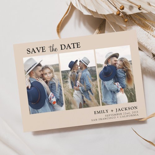 Terracotta Save the Date 3 Photo Simple