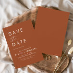 Terracotta Save the Date Minimalist Script<br><div class="desc">Wedding Boho Terracotta Save the Date Cards The Save the Date cards contain a modern hand lettered cursive script typography that are elegant,  simple and modern to use after you minimalist simple wedding day celebration.</div>