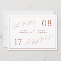Terracotta Save the Date Wedding Announcement