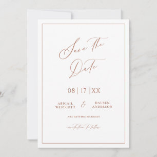 Terracotta Save the Date Wedding Announcement