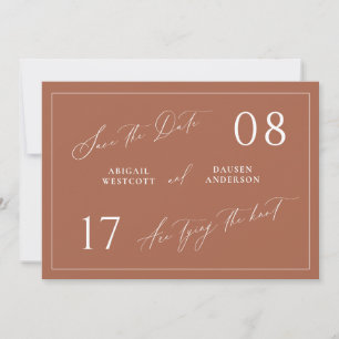 Terracotta Save the Date Wedding Announcement