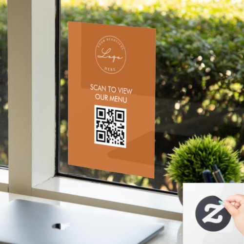 Terracotta Scan Me QR Code Price List Menu Sign 