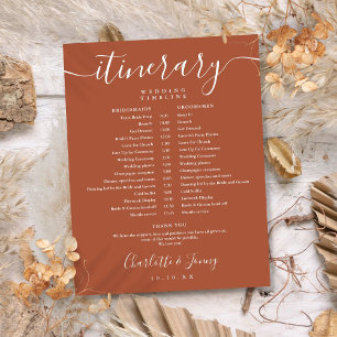 Terracotta Schedule Wedding Itinerary Timeline