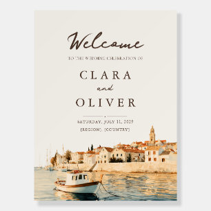 Terracotta Script Adriatic Wedding Welcome Sign
