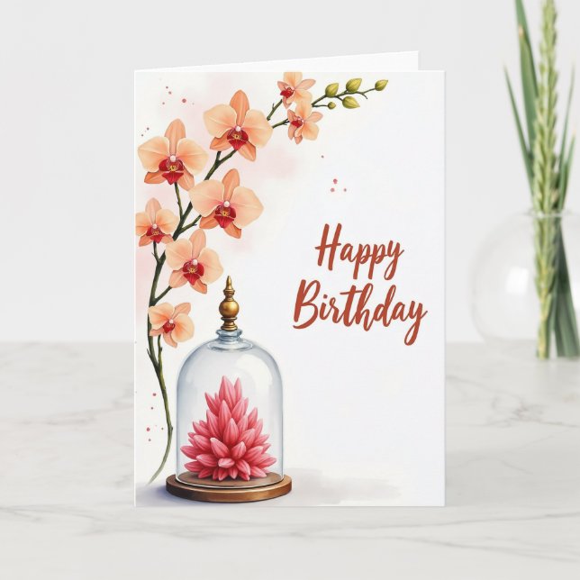 Terracotta Script Birthday Card (Front)