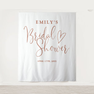 Terracotta Script Bridal Shower Photo Backdrop