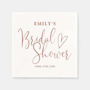 Terracotta Script Calligraphy Bridal Shower Napkins
