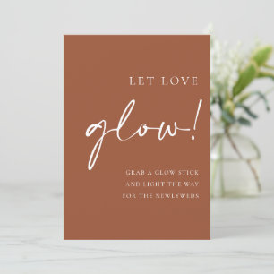 Terracotta Script Let Love Glow Wedding Sign Menu