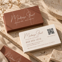 Terracotta Script QR Code Modern Elegant