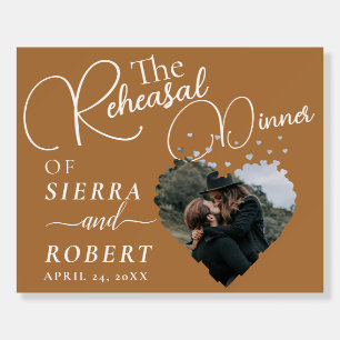 Terracotta Script Rehearsal Dinner Welcome Sign