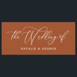 Terracotta script the wedding of sign menu<br><div class="desc">Terracotta script the wedding of sign. Idea part of a budget,  boho wedding seating plan. Modern minimal elegant modern design.</div>