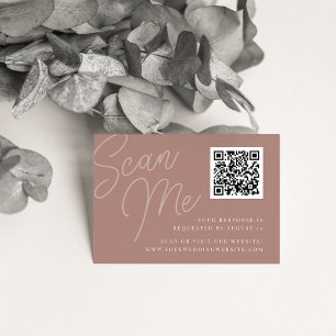 Terracotta   Script Watermark QR Code RSVP Enclosure Card