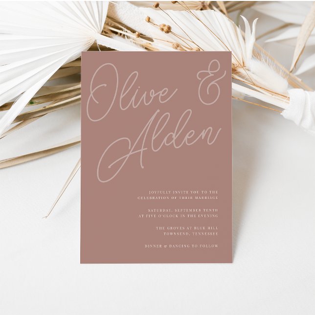 Terracotta | Script Watermark Wedding Invitation (Creator Uploaded)