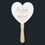 Terracotta Script Wedding Ceremony Heart Hand Fan<br><div class="desc">This stylish wedding program can be personalized with your special wedding day information featuring chic modern typography. Designed by Thisisnotme©</div>