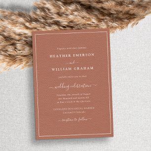 Terracotta Script Wedding Invitation