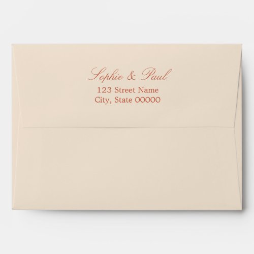 Terracotta Script Wedding Invitation Envelope