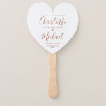 Terracotta Script Wedding Program Heart Hand Fan<br><div class="desc">This stylish wedding program can be personalised with your special wedding day information featuring chic modern typography. Designed by Thisisnotme©</div>