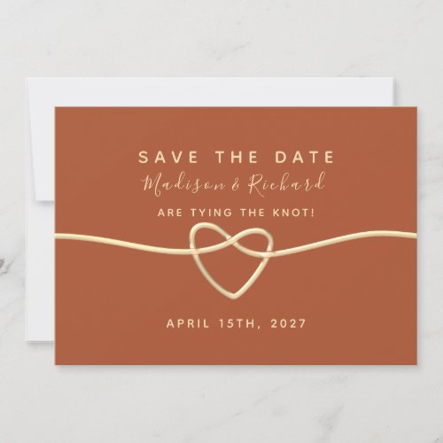 Terracotta Script Wedding Save The Date