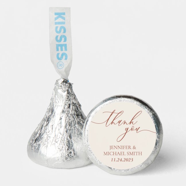 Terracotta scripts Earth Tone Decor Wedding Hersheyยฎ's Kissesยฎ
