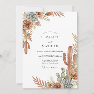 Terracotta Serene Southwestern Wedding Invitation