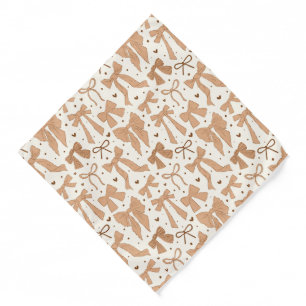 Terracotta Shabby Chic Bows Pattern Bandana