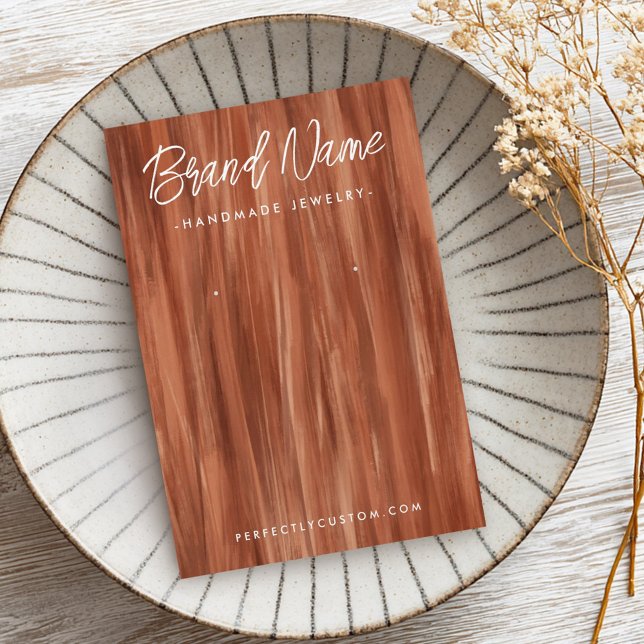 Terracotta shades brushstrokes earring card (Terracotta shades brushstrokes earring card)