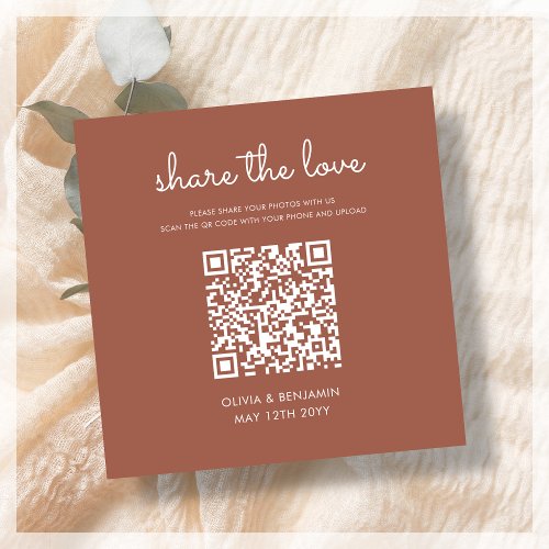 Terracotta  Share The Love QR Code Enclosure Card