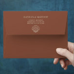 Terracotta Shell Beach Ocean Destination Wedding Envelope<br><div class="desc">Terracotta Modern Shell Beach Ocean Destination Wedding Invitation Envelope. Celebrate your special day with this elegant and beautiful wedding invitation design to beautify your special occasion. All the texts are pre-arranged for you to personalize easily and quickly with your own details.</div>