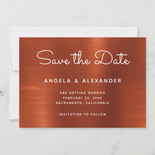 Terracotta Shimmer Ombre Wedding Save The Date