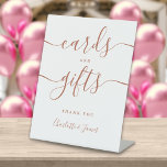 Terracotta Signature Script Cards And Gifts Pedestal Sign<br><div class="desc">This elegant terracotta minimalist cards and gifts sign is perfect for all celebrations. Designed by Thisisnotme©</div>