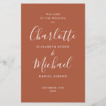 Terracotta Signature Script Wedding Program<br><div class="desc">Terracotta signature script wedding program featuring chic modern typography,  this stylish wedding program can be personalized with your special wedding day information. Designed by Thisisnotme©</div>