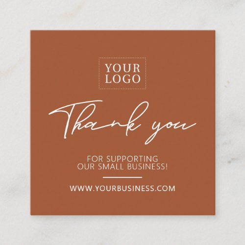 Terracotta Simple Business Thank you Insert Card