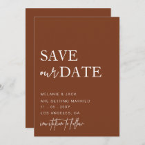 Terracotta Simple Calligraphy Save The Date