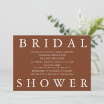 Terracotta Simple Elegant Modern Bridal Shower Invitation