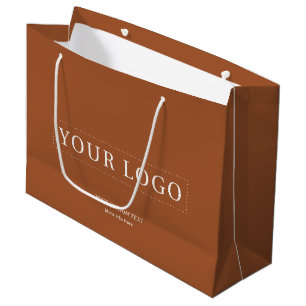 Terracotta Simple Minimal Business Logo Large Gift Bag