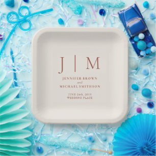 Terracotta Simple Minimal Formal Modernist Paper Plates