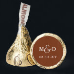 Terracotta Simple Modern Monogram Wedding Hershey®'s Kisses®<br><div class="desc">Terracotta Rustic Boho Modern Monogram Wedding Candy Favors</div>