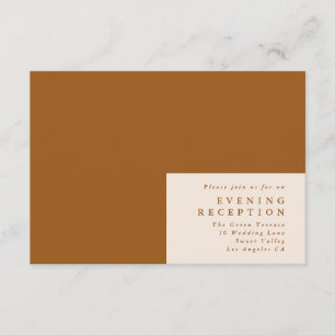 Terracotta Simple Plain Modern Wedding Reception Enclosure Card
