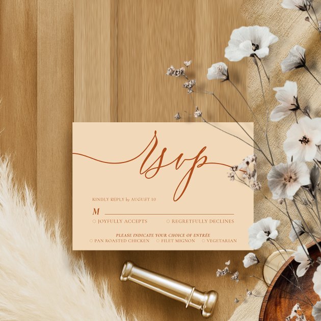 Terracotta Simple Rapid sequencial visual RSVP Card